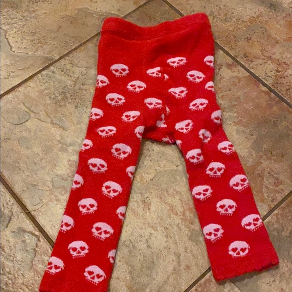 Red baby skull tights